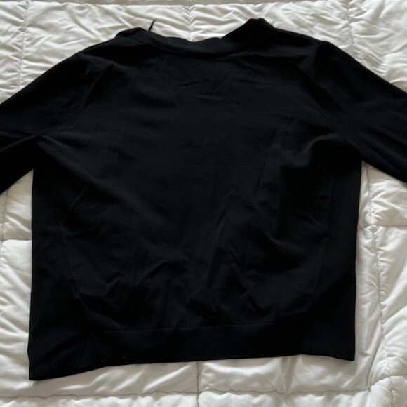 COS BLACK DRAPED OPEN FRONT JACKET SIZE L - Picture 6 of 7